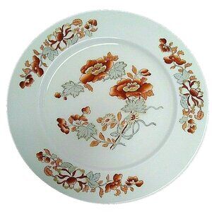 Royal Worcester 10.5" White Rust Gray Porcelain Dinner Plate